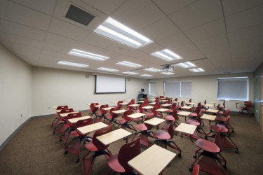 Iu Spruce Hall Interior Classroom Desks Projection