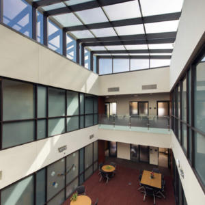 IWU Ott Hall Interior Open Atrium Sky Lights Glass Roof