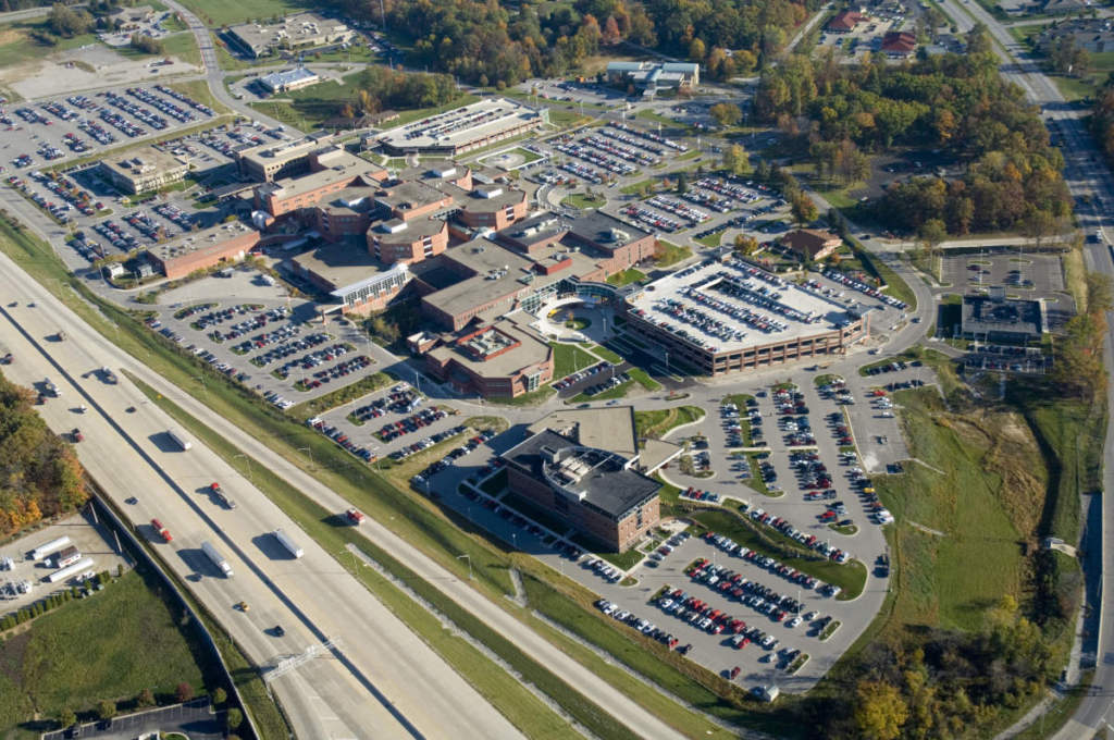 lutheran hospital expansion aerial campus