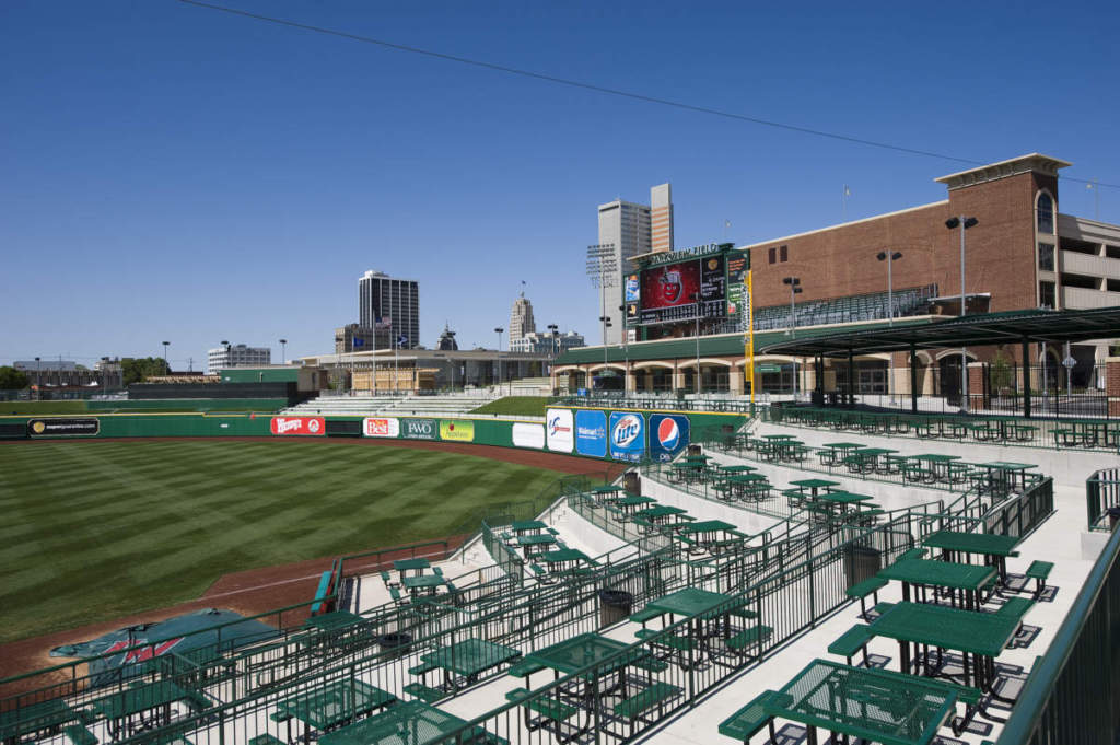 Parkview Field Stadium Interior Patio Seating Tables