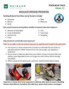 10) Mar. 4 Mar. 8 Silica Dust