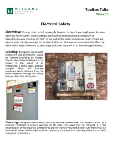 13) Mar. 25 29 Electrical Safety