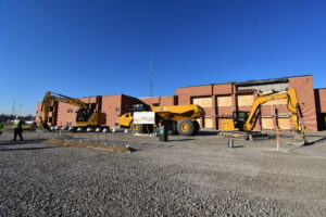 The groundbreaking event area.