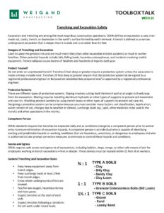 25) Jun. 17 21 Trenching And Excavation Safety