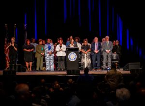 Mayor Tucker giving a speech.