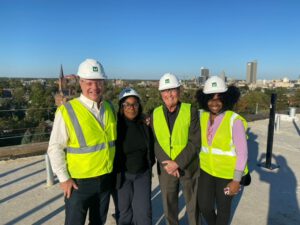 Mayor Tucker and Larry Weigand at Electric Works