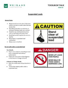 49) Dec. 2 Dec. 6 Suspended Loads 1