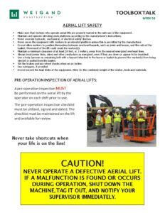 50) Dec. 9 Dec. 19 Aerial Lift