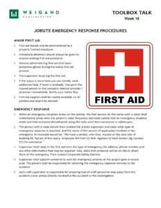 18) May 5 9 Jobsite Emergency Response Procedures