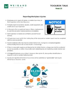 20) May 19 23 Reporting Workplace Injuries