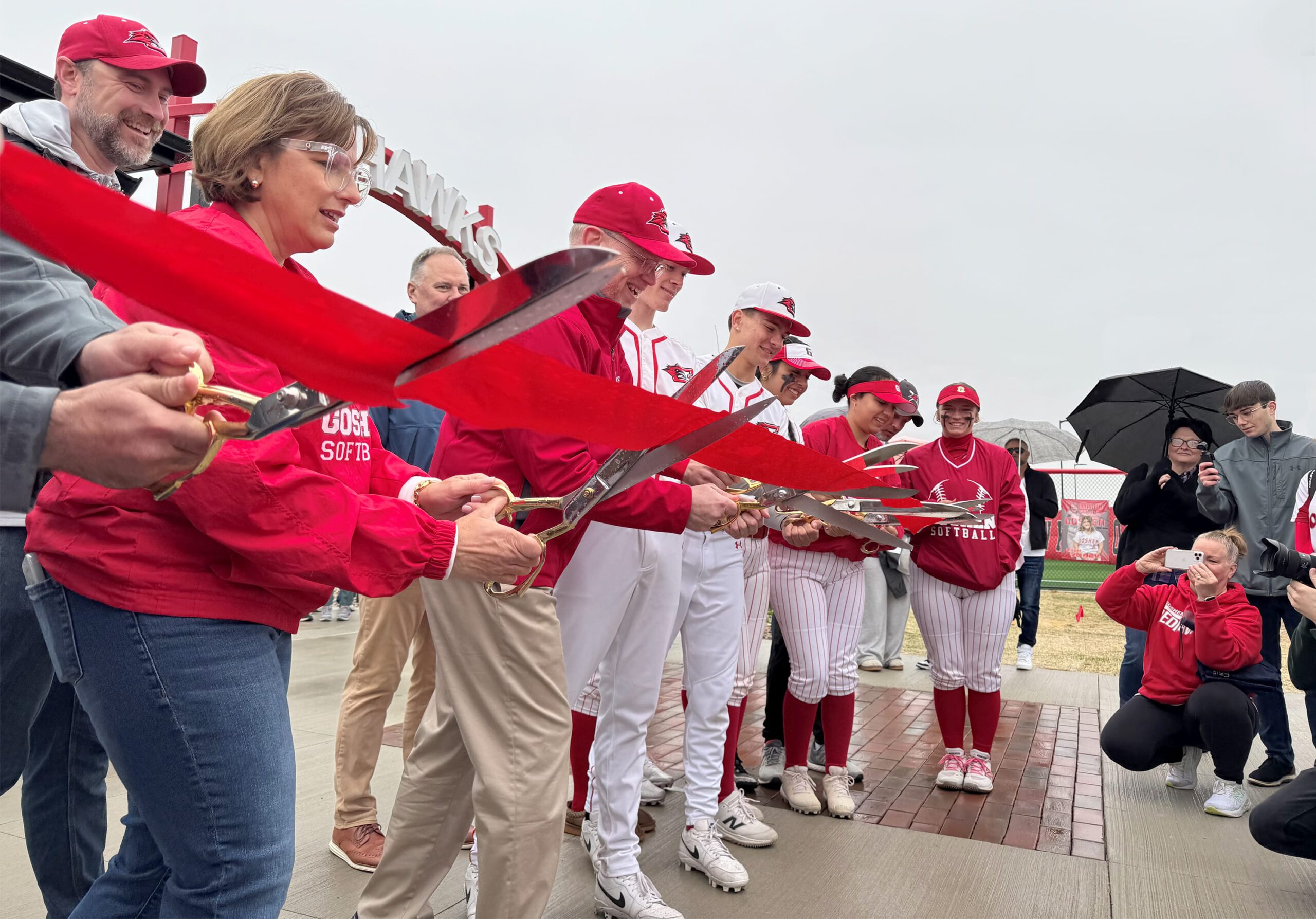 Cutting the ribbon