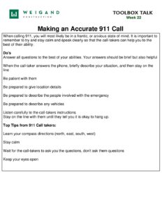 22) Jun. 2 Jun. 6 Calling 911