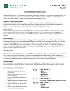 24) Jun. 16 20 Trenching And Excavation Safety