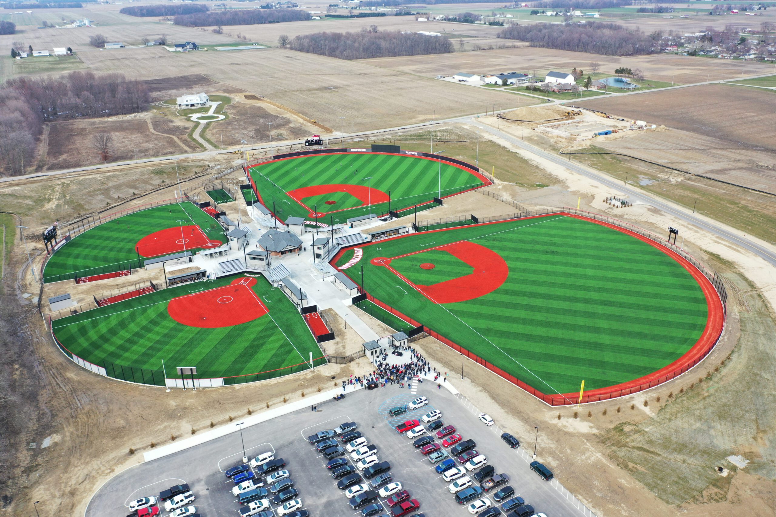 Wa-Nee Community Schools Baseball and Softball Complex | Weigand Construction Aerial View