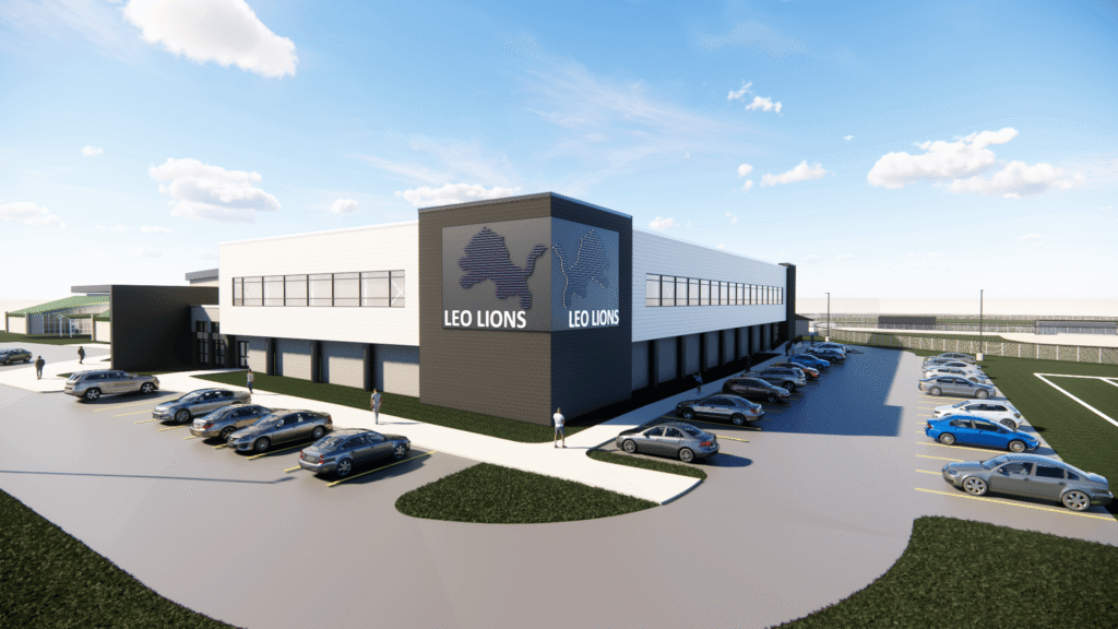 Leo Fieldhouse Groundbreaking | Weigand Construction Aerial Concept