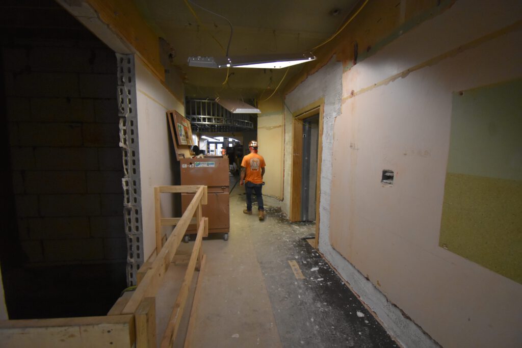 Noble County Courthouse Ribbon Cutting | Weigand Construction Worker in Hallway