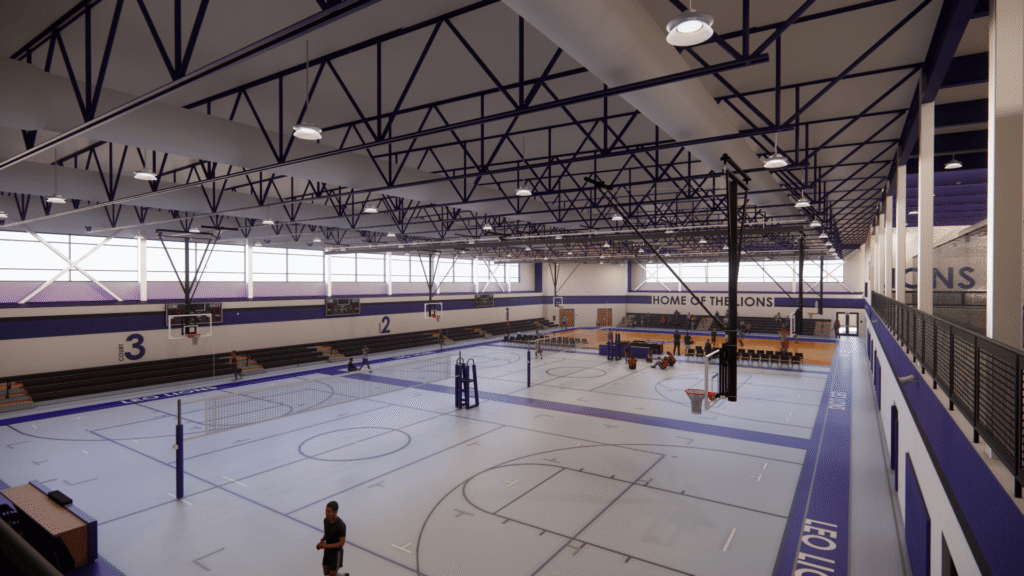 Leo Fieldhouse Groundbreaking | Weigand Construction Mezzanine View