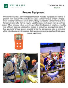 34) Aug. 25 29 Confined Space Rescue Equipment