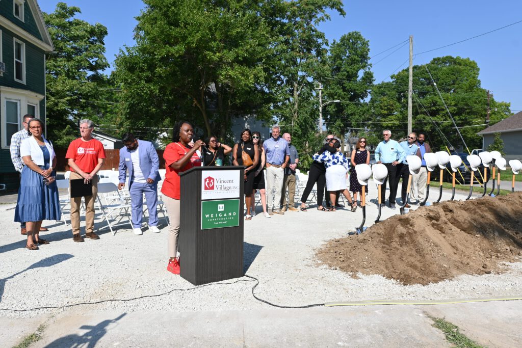 Vincent Village Groundbreaking | Weigand Construction City Councilwoman opening remarks