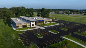 Administration Building and Parking Lot