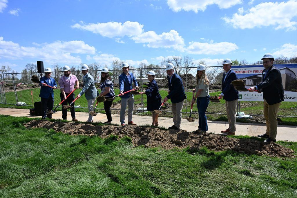 Grace College Community Fieldhouse Groundbreaking | Weigand Construction Shovel Lift 3