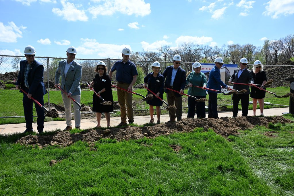 Grace College Community Fieldhouse Groundbreaking | Weigand Construction Shovel Lift 1